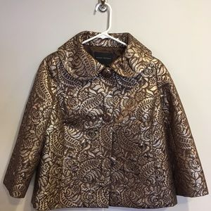Banana Republic Gold Floral Brocade Jacket